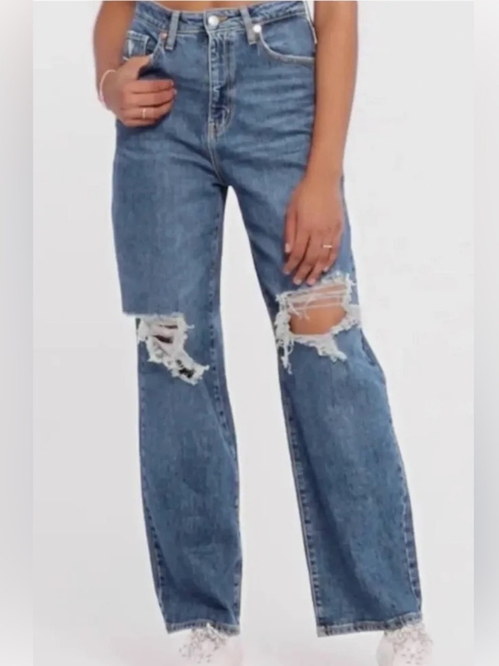 Wild Fable Highest Rise Baggy Distressed Jeans Blue Y2K 0/25R